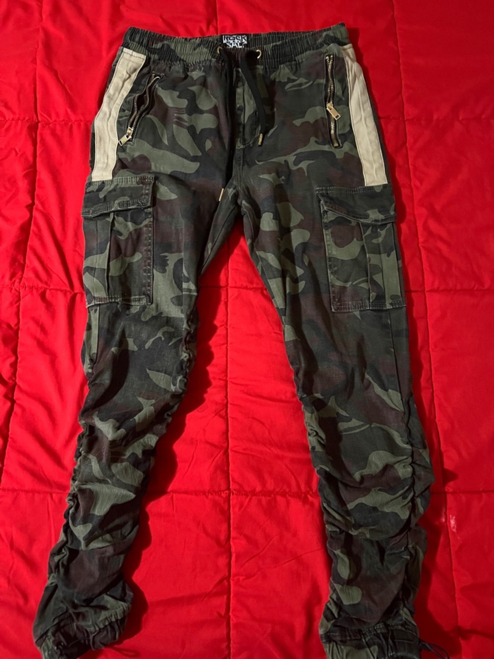 Men's Camouflage Cargo Jogger Sweatpants - Olive Camo